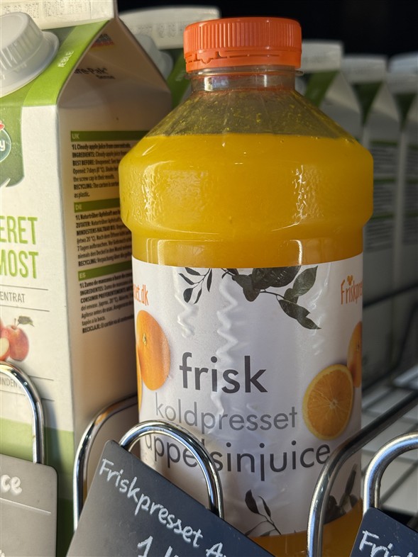 Stor friskpresset appelsinjuice